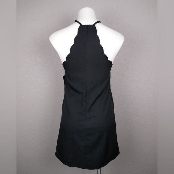 Lulus Scalloped Apron Neckline Black Dress NWT S - Picture 4 of 11